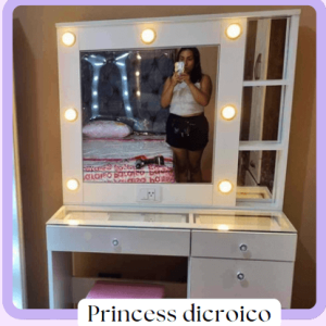 Vanity 1m Princess con luces tipo dicroico – Tocador elegante de 1 metro