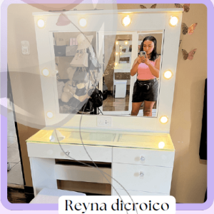 Vanity 1m Reyna con luces tipo dicroico – Tocador moderno de 1 metro